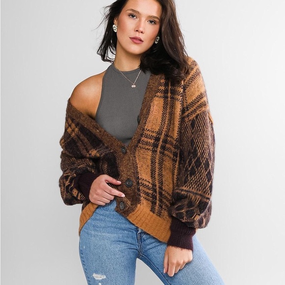 Free People Sweaters - Free People Sepia Cardigan Sweater in Birchwood Size Large
